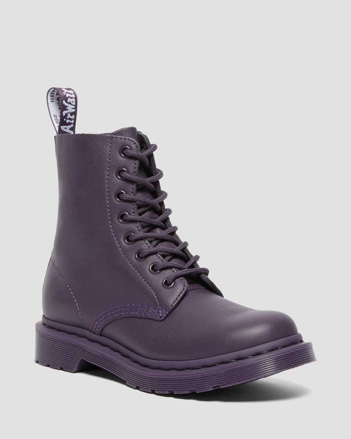 Dr Martens Womens 1460 Pascal Mono Lace Up Ankle Boots Purple - 50642SOFG